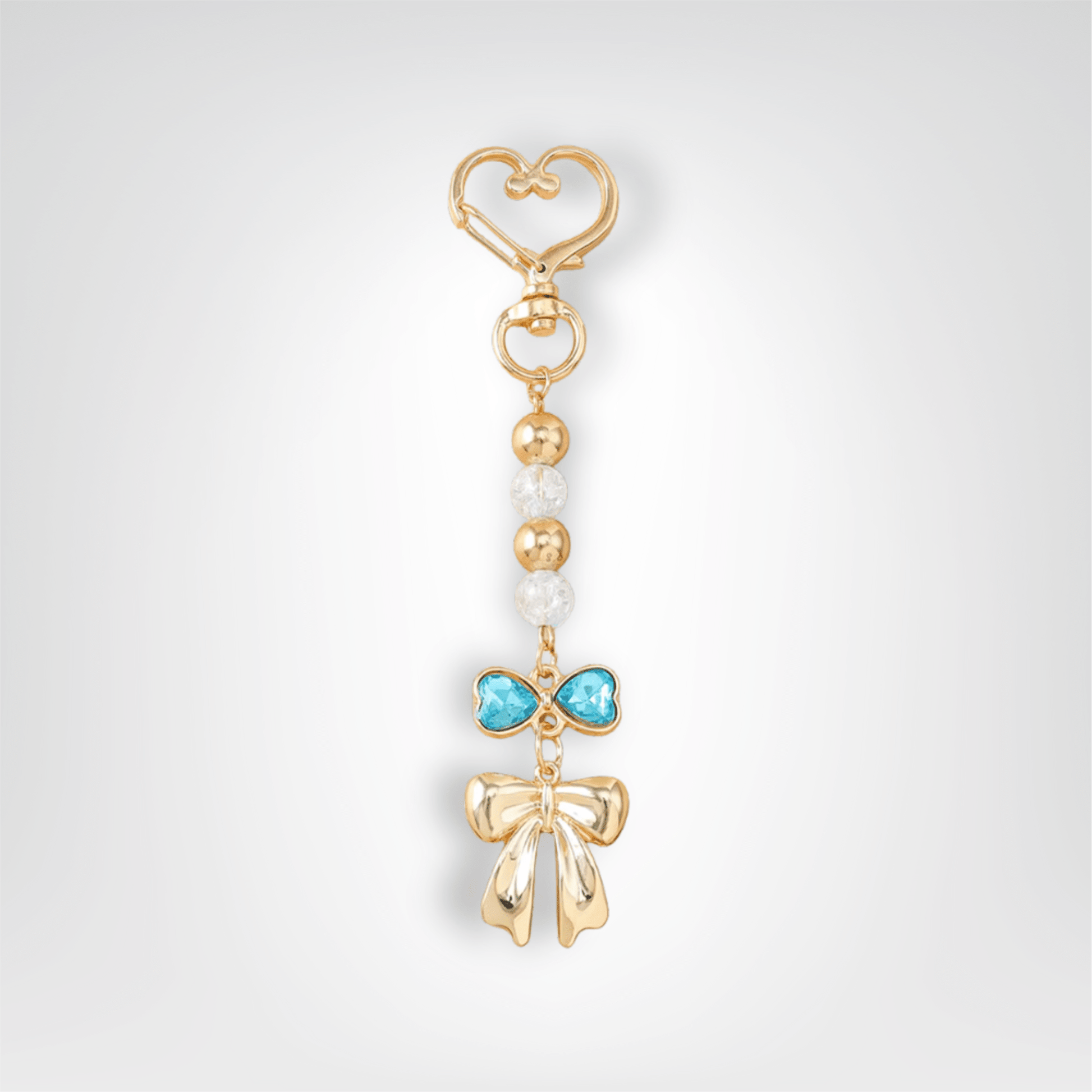 Porte - clé Perle <br> Le Ruban bleu - Doré