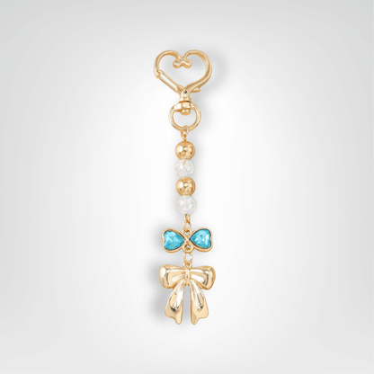 Porte - clé Perle <br> Le Ruban bleu - Doré