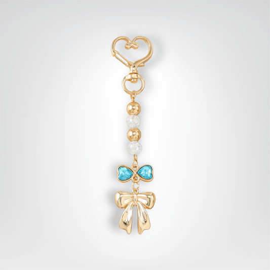 Porte - clé Perle <br> Le Ruban bleu - Doré