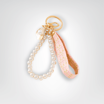 Porte - clé Perle <br> Le Ruban rose - Rose