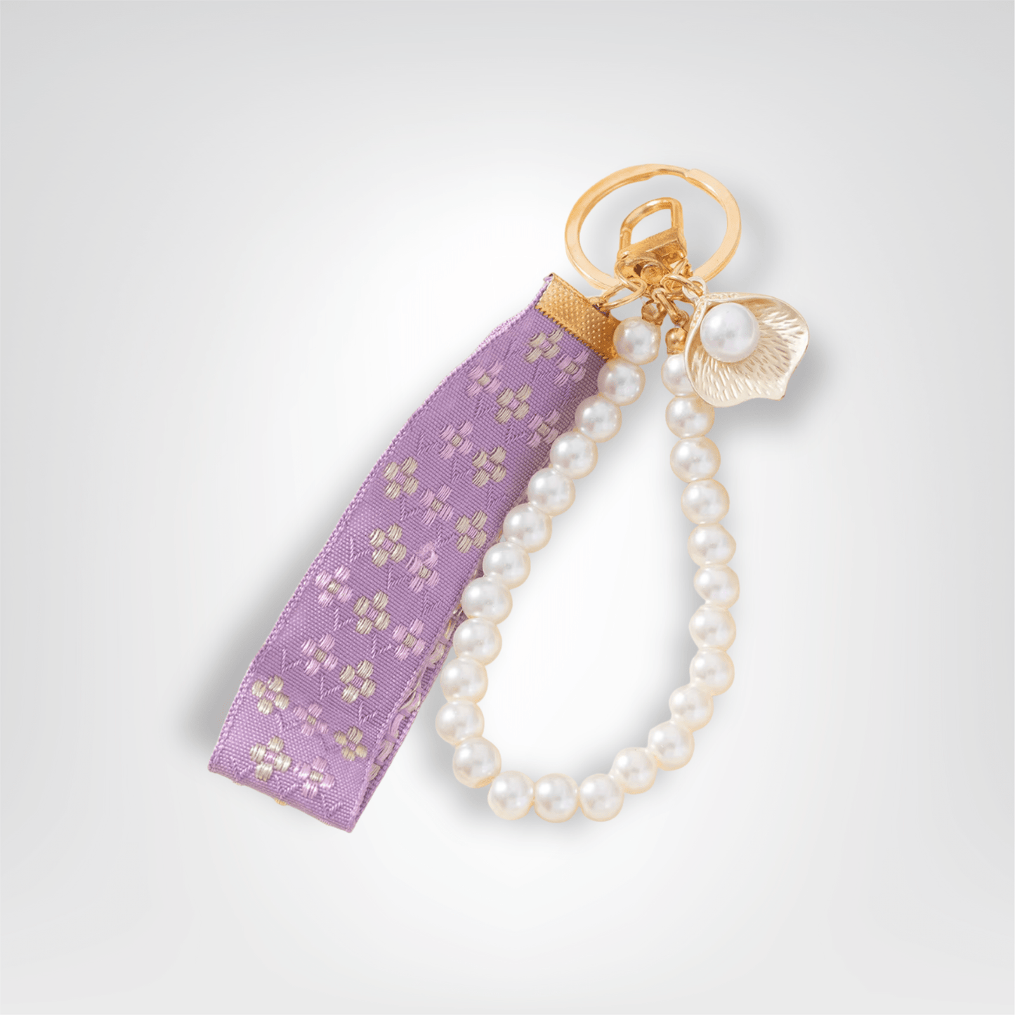 Porte - clé Perle <br> Le Ruban violet - Violet