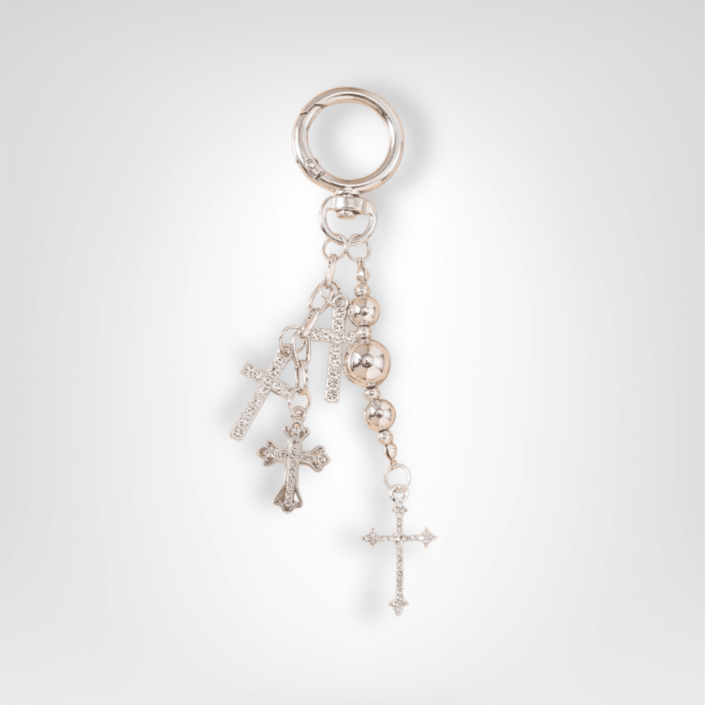 Porte - clé Perle <br> Les croix argentées - Argent