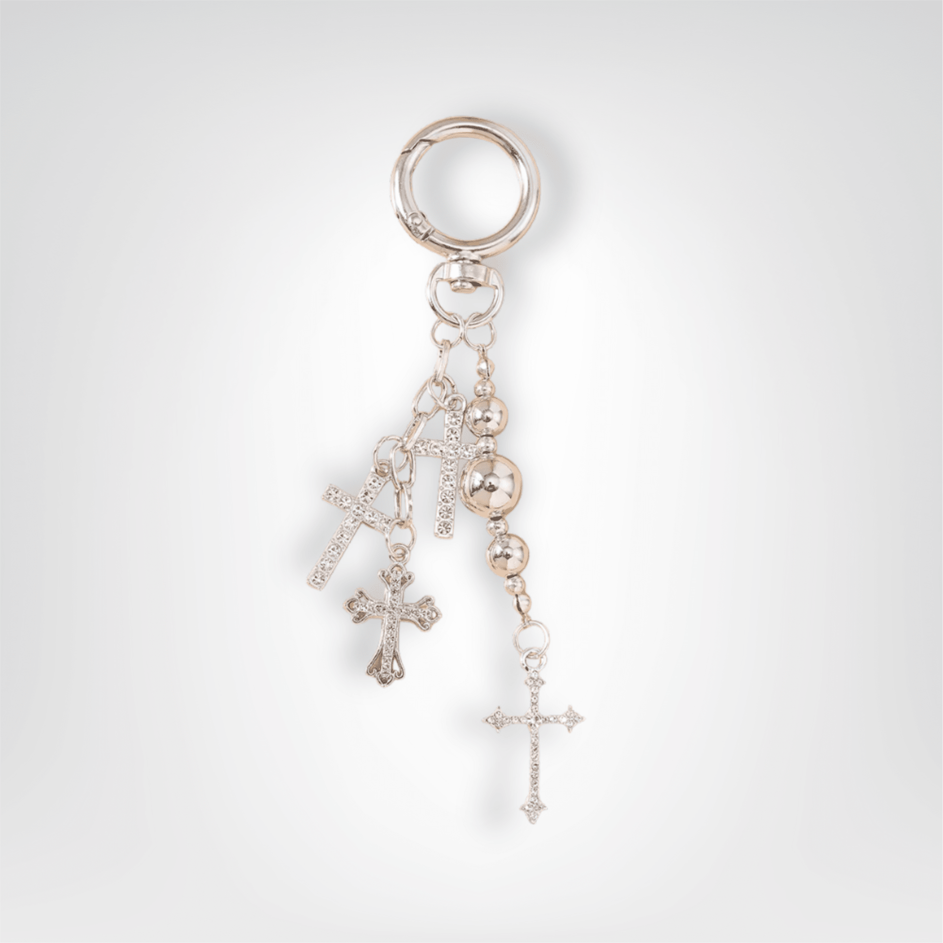 Porte - clé Perle <br> Les croix argentées - Argent