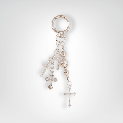 Porte - clé Perle <br> Les croix argentées - Argent