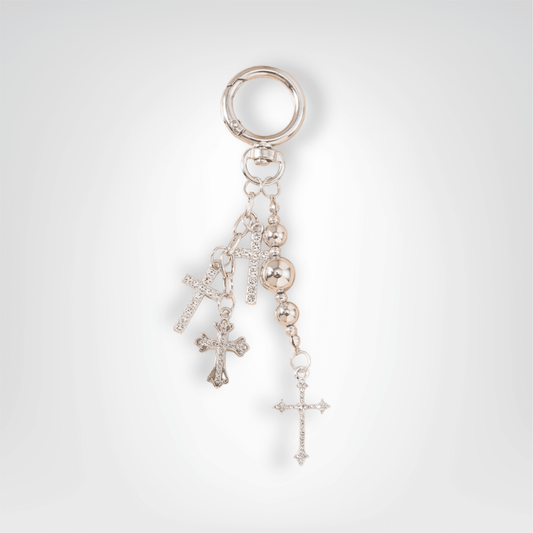 Porte - clé Perle <br> Les croix argentées - Argent