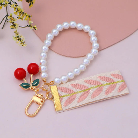 Porte - clés Bijou <br> La Cerise rose - Rose