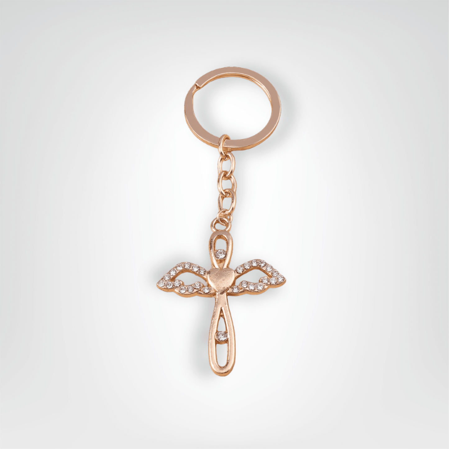 Porte - clés Bijou <br> La Croix ailée dorée - Doré