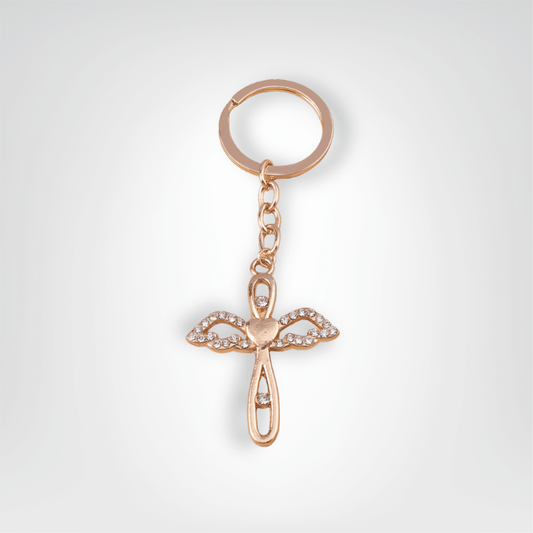 Porte - clés Bijou <br> La Croix ailée dorée - Doré