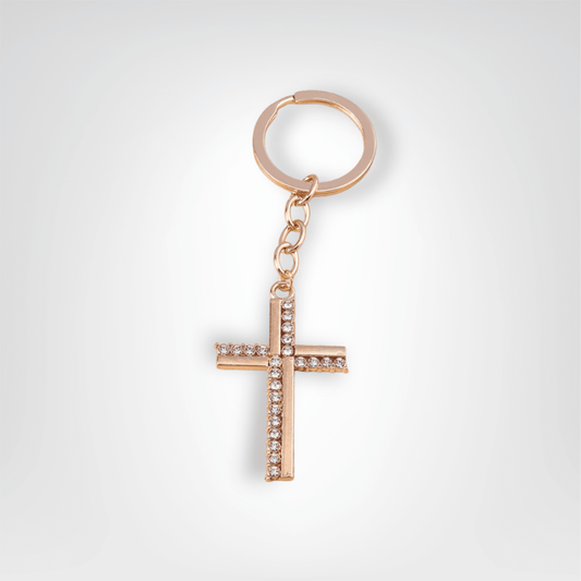 Porte - clés Bijou <br> La Croix alternée - Doré