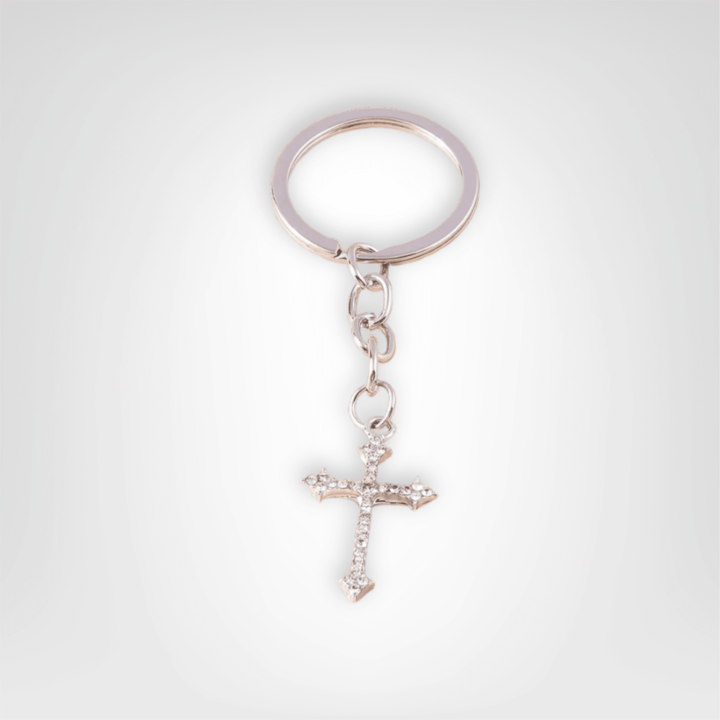 Porte - clés Bijou <br> La Croix gothique argentée - Argent
