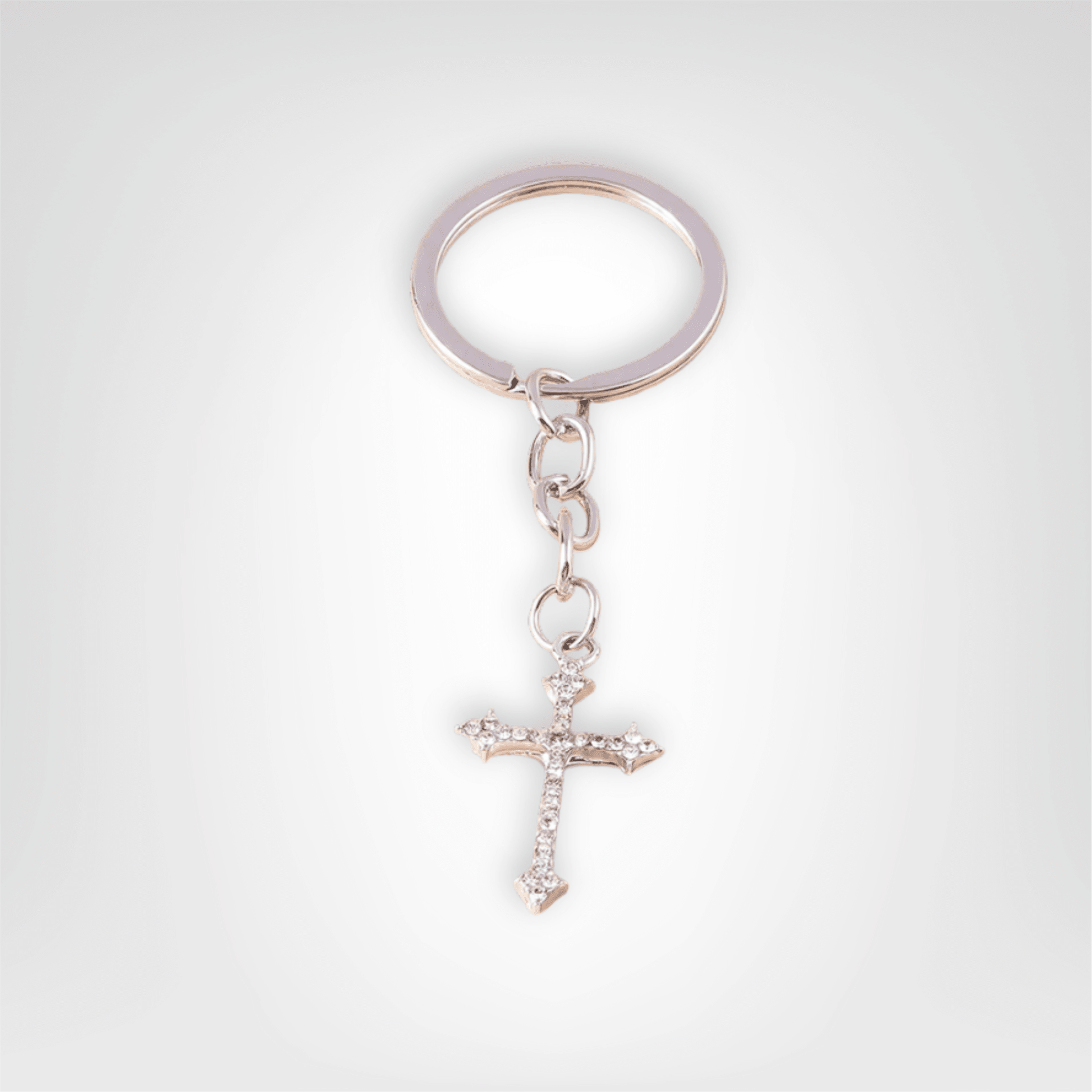 Porte - clés Bijou <br> La Croix gothique argentée - Argent
