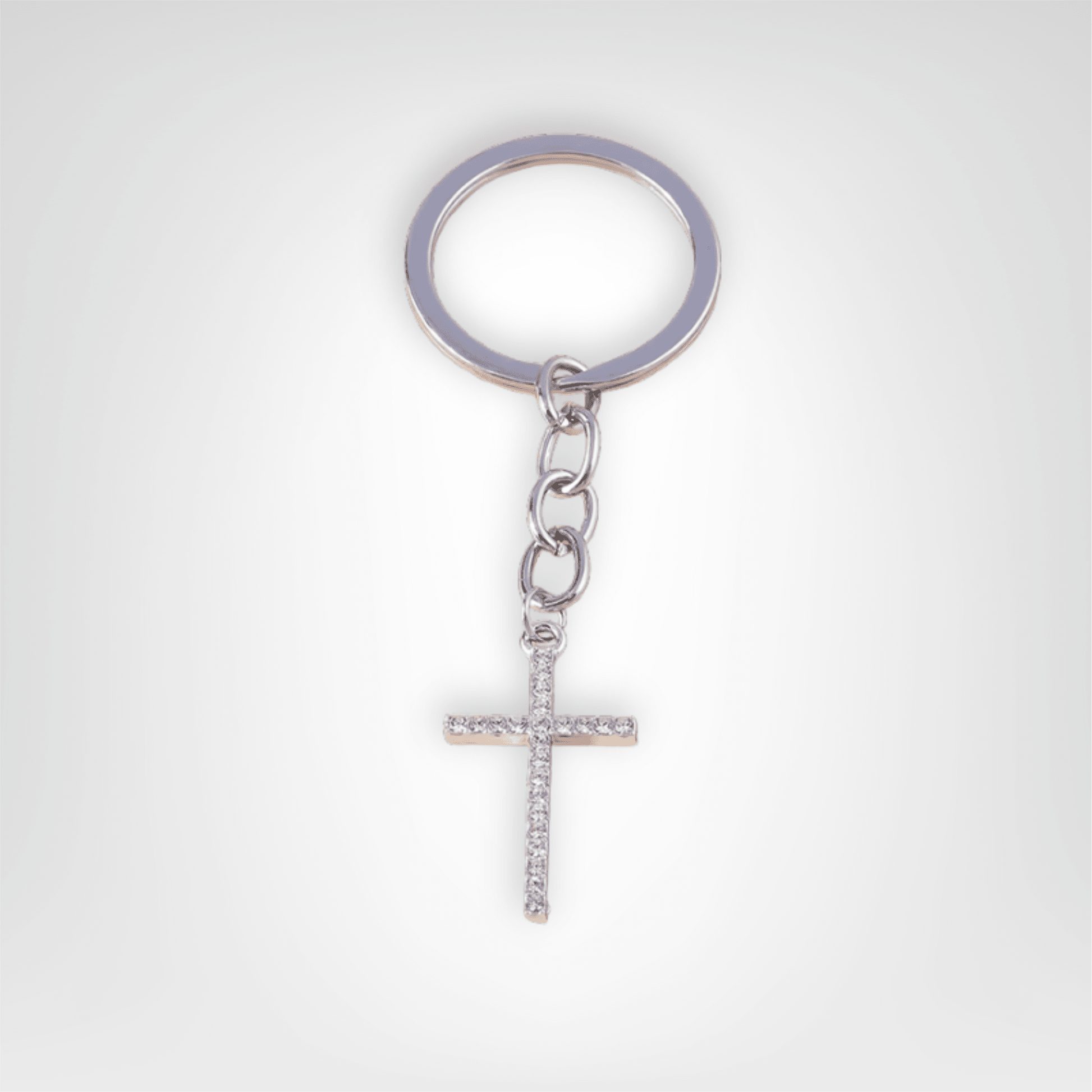 Porte - clés Bijou <br> La Croix latine argentée - Argent