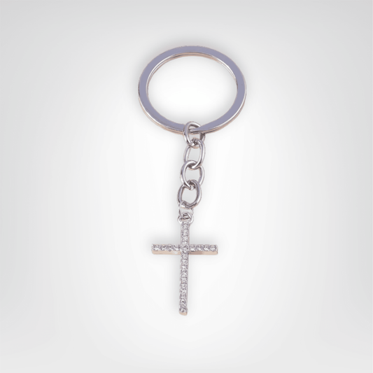 Porte - clés Bijou <br> La Croix latine argentée - Argent
