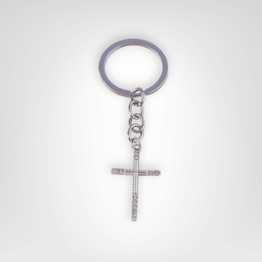 Porte - clés Bijou <br> La Croix Platine - Argent