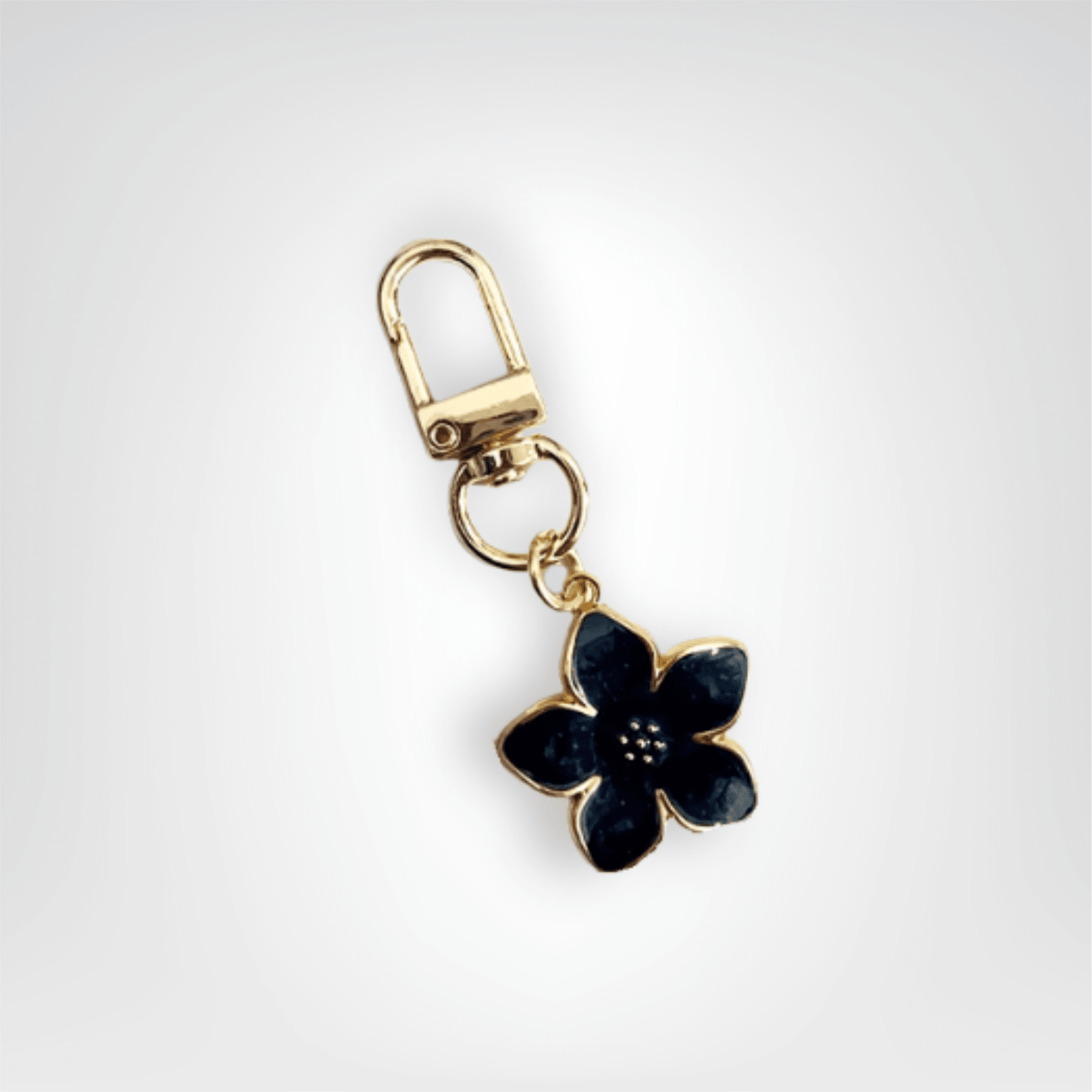 Porte - clés Bijou <br> La Fleur de lotus dorée - Noir et doré