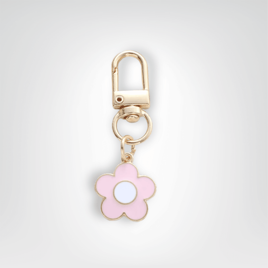 Porte - clés Bijou <br> La Fleur rose pastel - Rose pastel