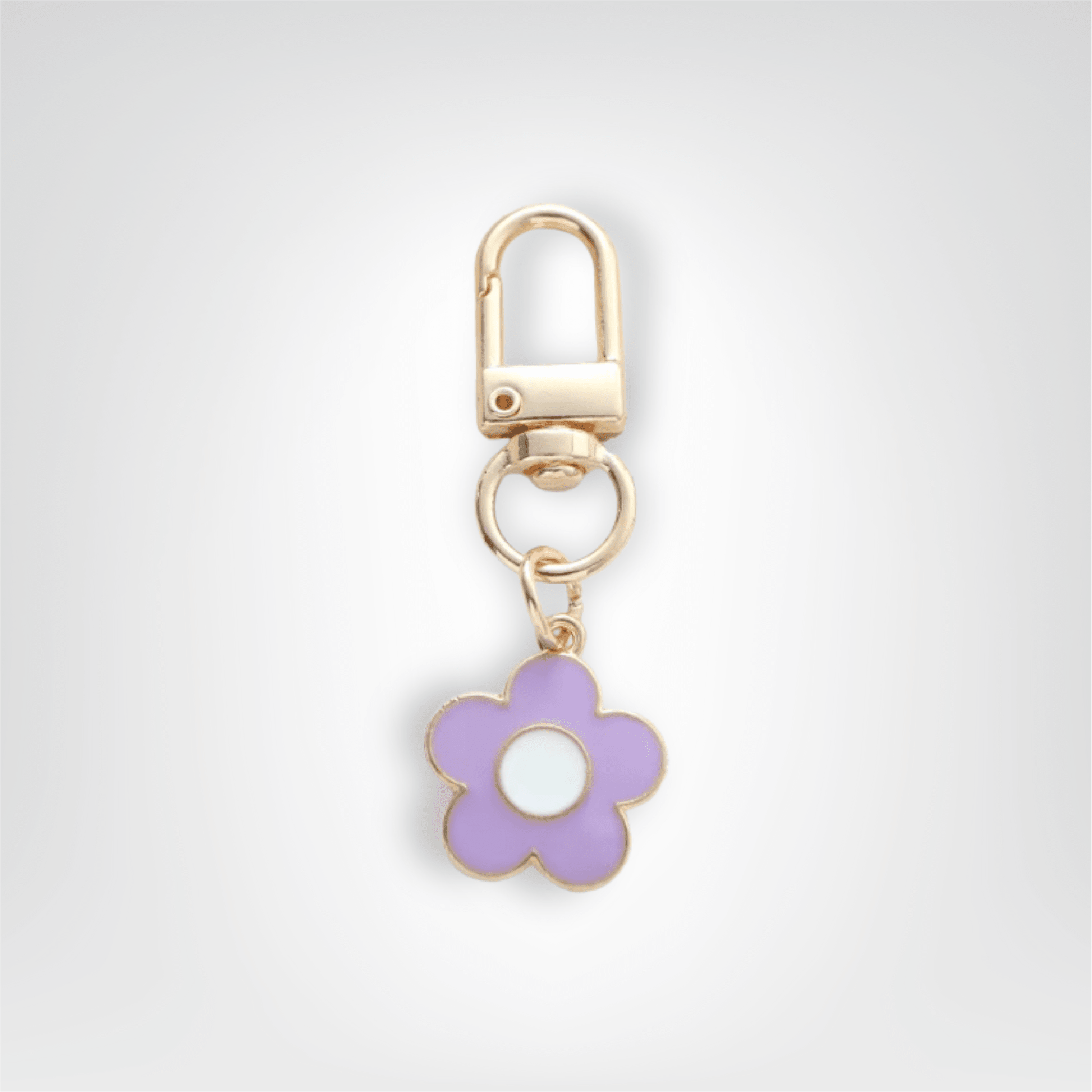 Porte - clés Bijou <br> La Fleur violette dorée - Violet