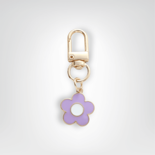 Porte - clés Bijou <br> La Fleur violette dorée - Violet