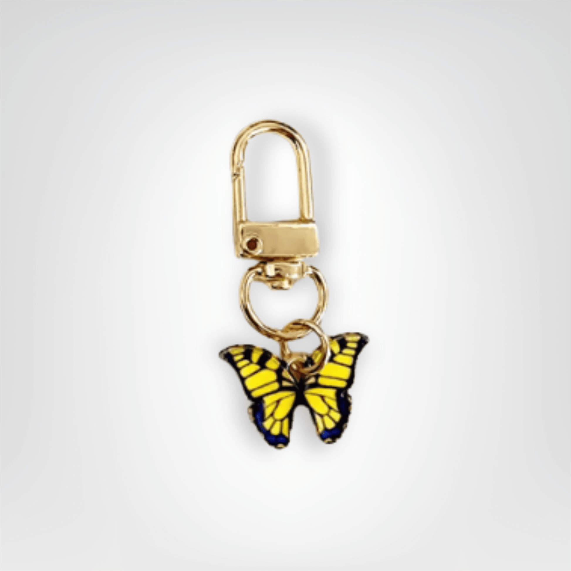 Porte - clés Bijou <br> Le Papillon doré & noir - Doré et noir