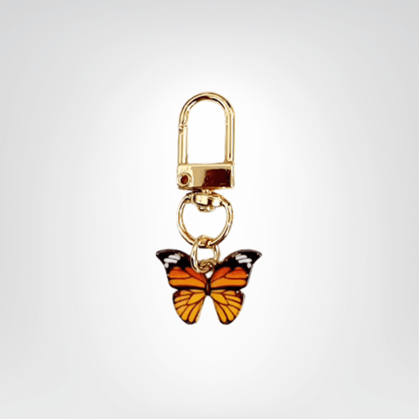 Porte - clés Bijou <br> Le Papillon orange & noir - Orange et noir