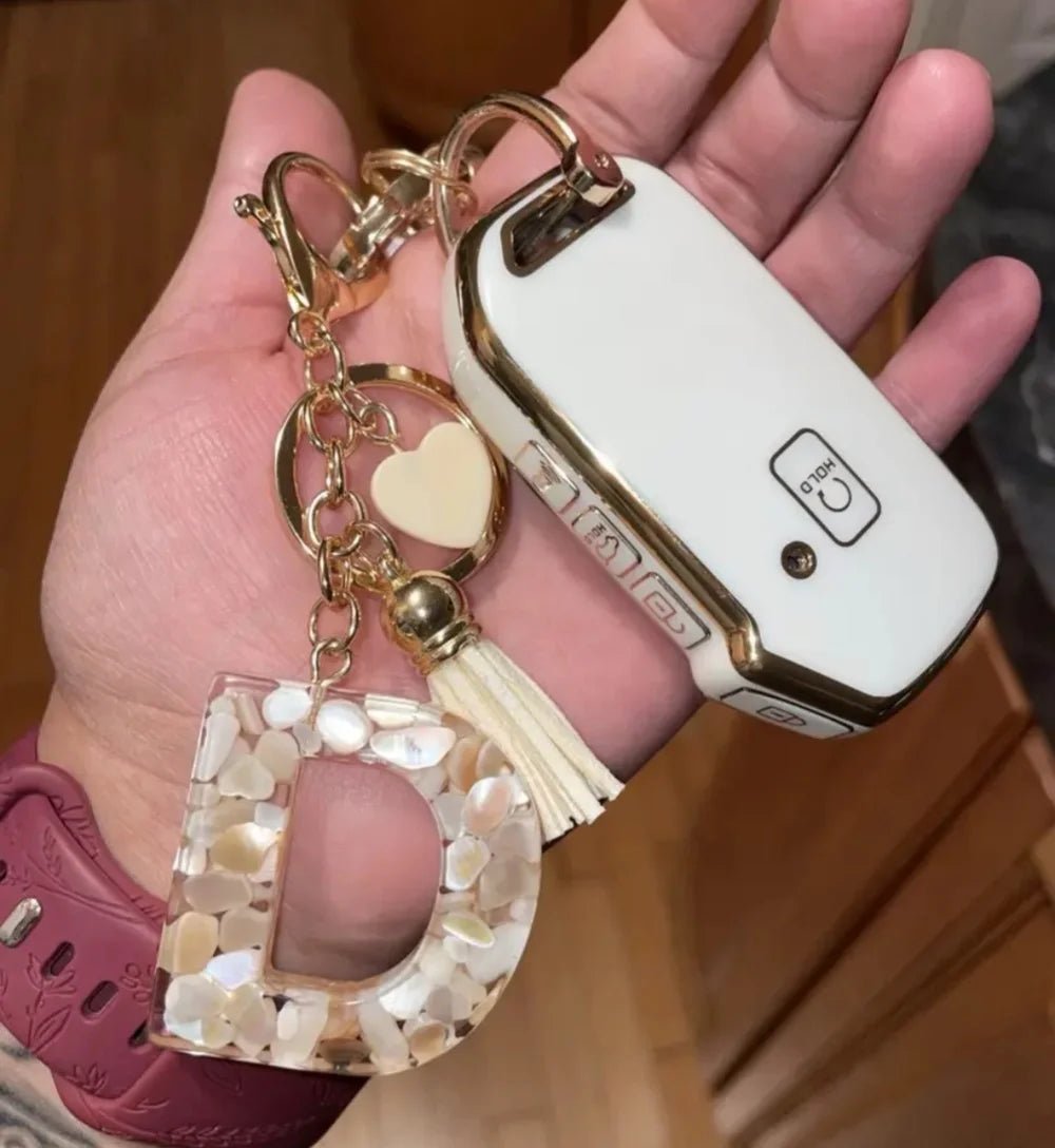 Porte - clés Bijou <br> Lettre D Cristal Doré - Doré