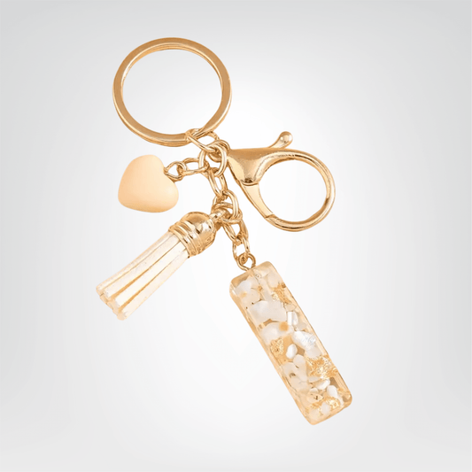 Porte - clés Bijou <br> Lettre I Cristal Doré - Doré