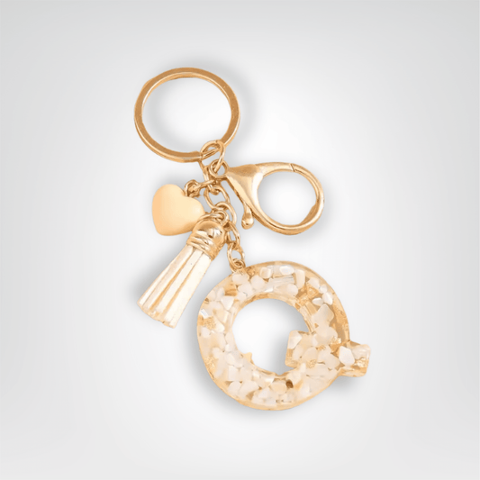 Porte - clés Bijou <br> Lettre Q Cristal Doré - Doré