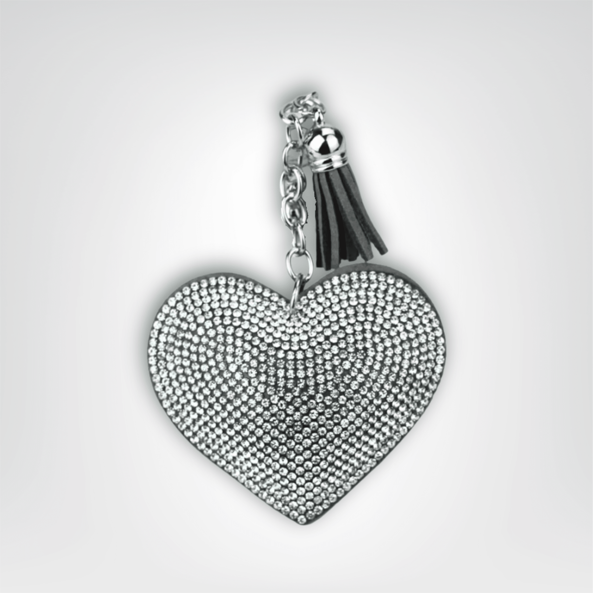Porte - clés Bijoux <br> Cœur Cristal Argenté - Cristal argenté
