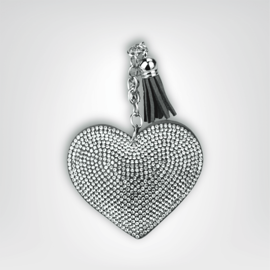 Porte - clés Bijoux <br> Cœur Cristal Argenté - Cristal argenté