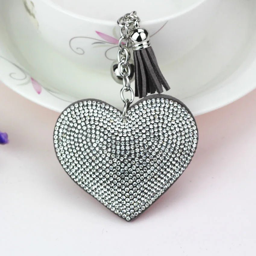 Porte - clés Bijoux <br> Cœur Cristal Argenté - Cristal argenté