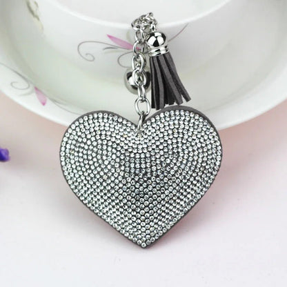 Porte - clés Bijoux <br> Cœur Cristal Argenté - Cristal argenté