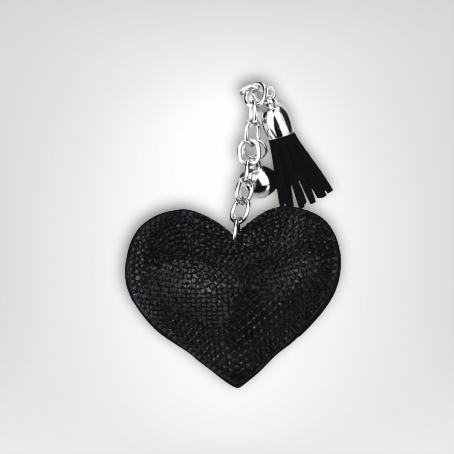 Porte - clés Bijoux <br> Cœur Noir Argenté - Noir argenté
