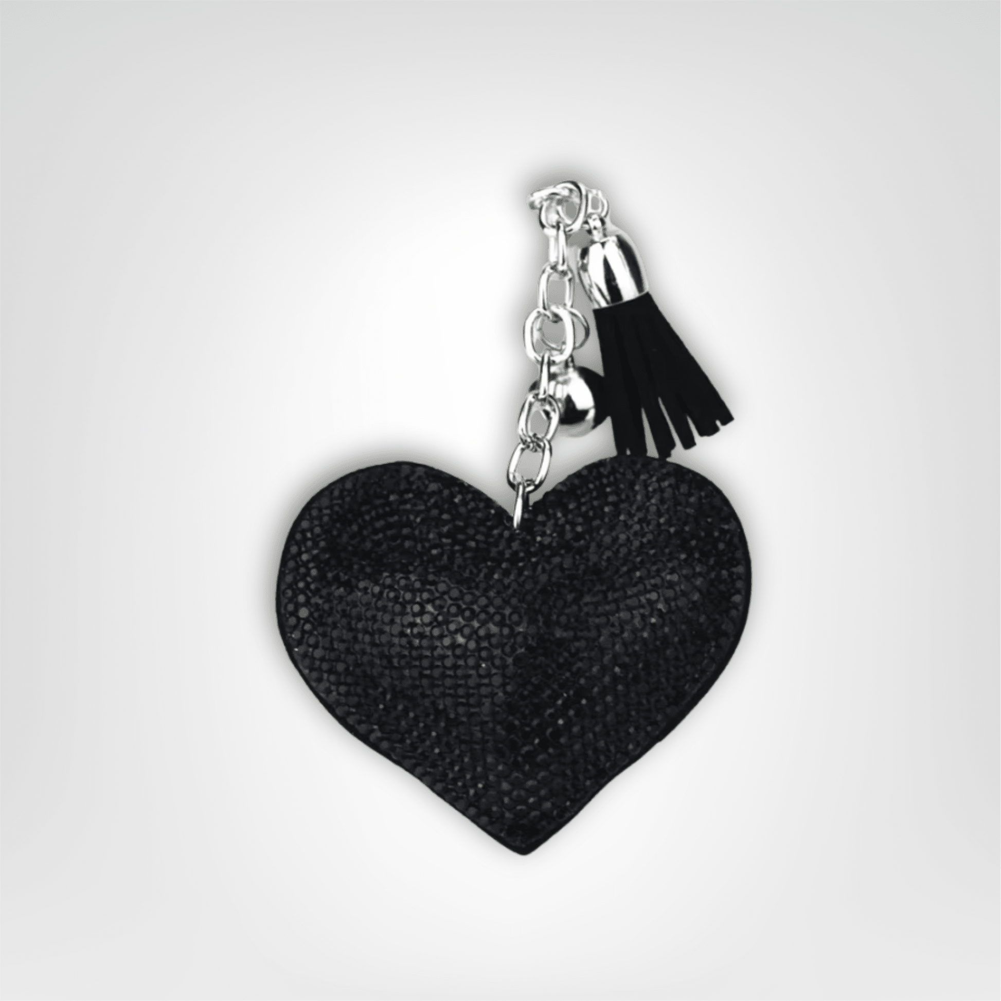 Porte - clés Bijoux <br> Cœur Noir Argenté - Noir argenté