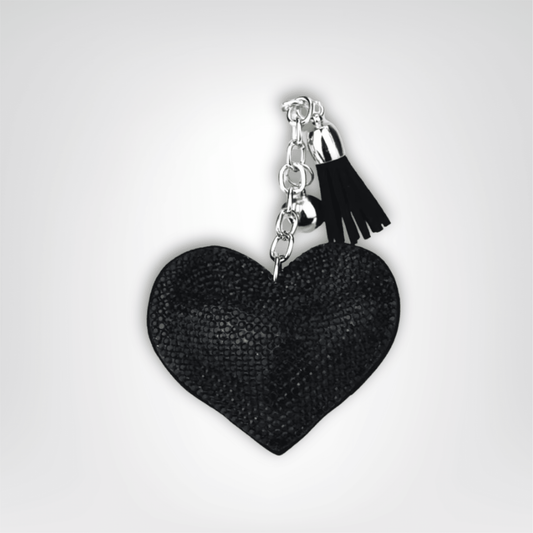 Porte - clés Bijoux <br> Cœur Noir Argenté - Noir argenté