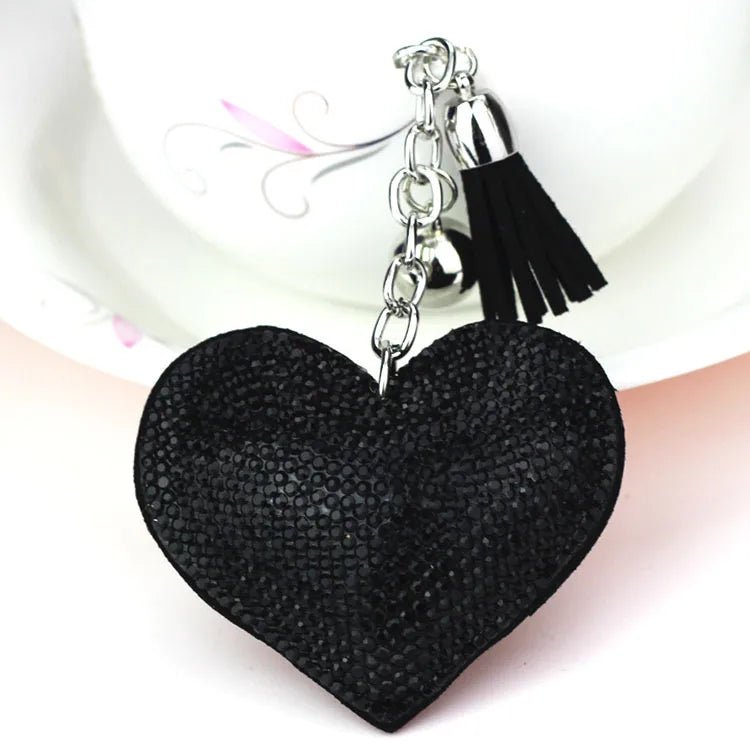 Porte - clés Bijoux <br> Cœur Noir Argenté - Noir argenté