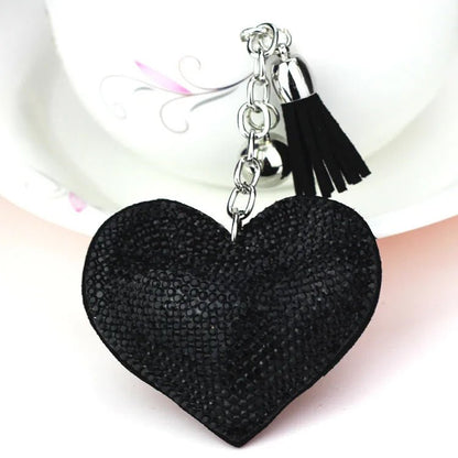 Porte - clés Bijoux <br> Cœur Noir Argenté - Noir argenté