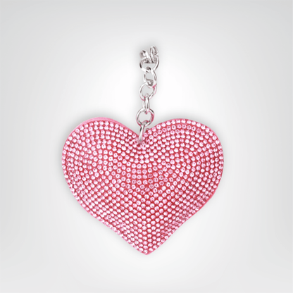 Porte - clés Bijoux <br> Cœur Rose Cristal - Rose cristal