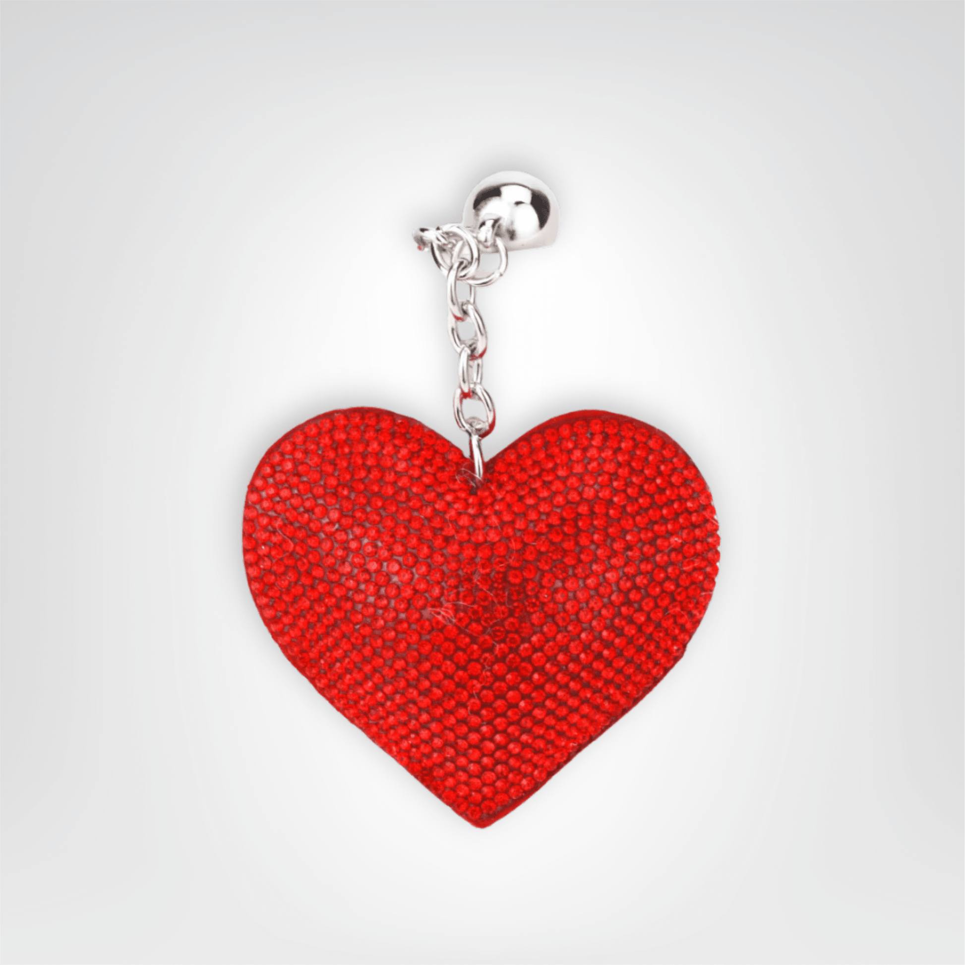 Porte - clés Bijoux <br> Cœur Rouge Argenté - Rouge argenté