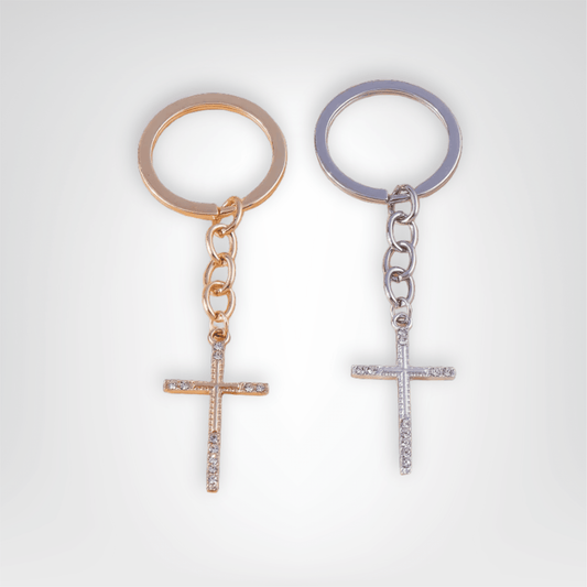 Porte - clés Bijoux <br> Les Croix jumelles - Doré et argent