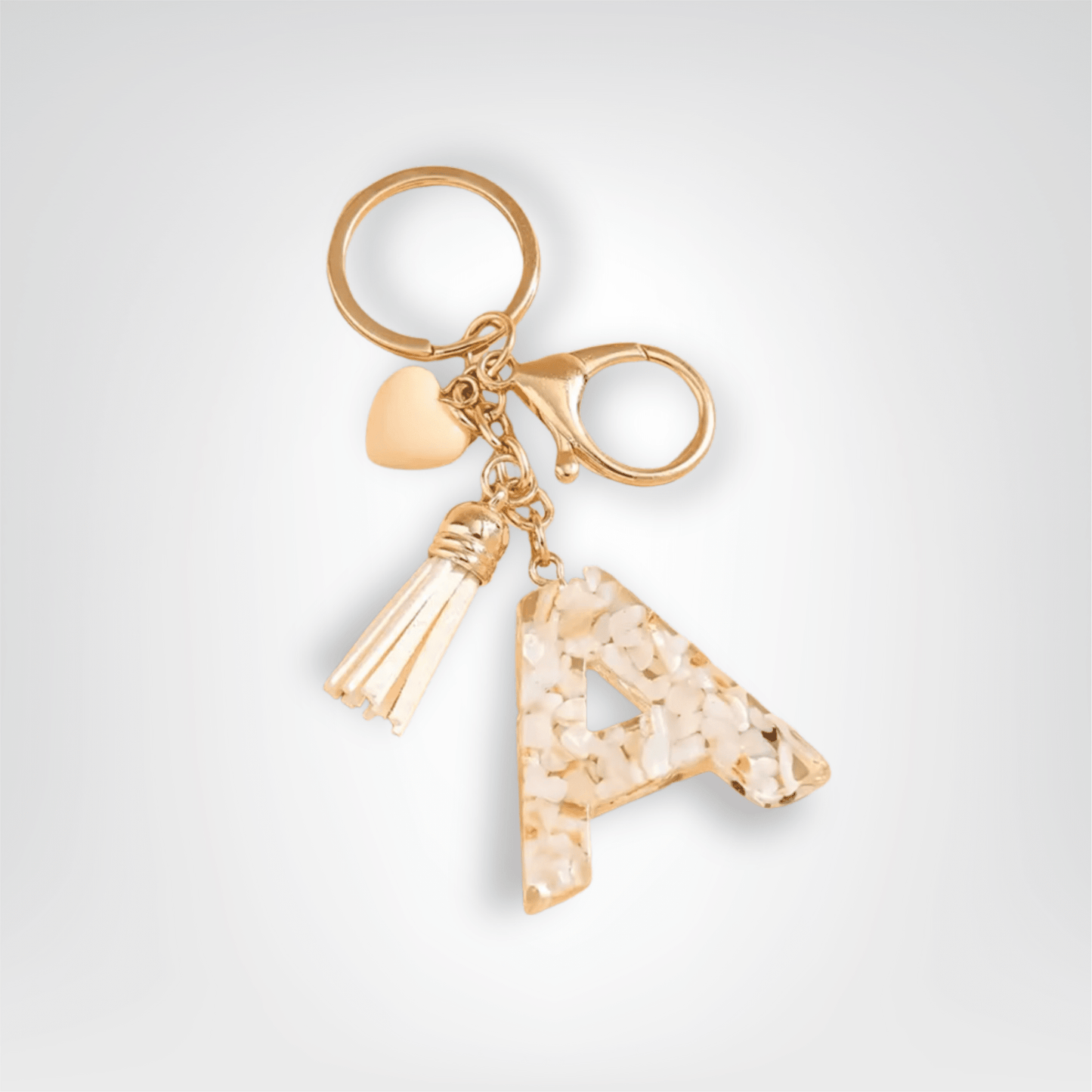 Porte - clés Bijoux <br> Lettre A Cristal Doré - Doré