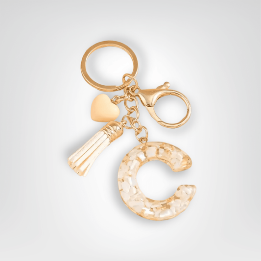 Porte - clés Bijoux <br> Lettre C Cristal Doré - Doré