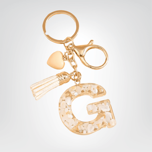 Porte - clés Bijoux <br> Lettre G Cristal Doré - Doré