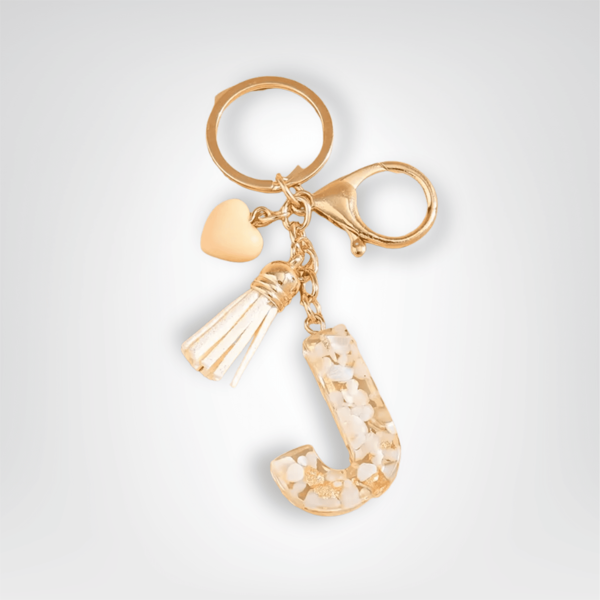 Porte - clés Bijoux <br> Lettre J Cristal Doré - Doré