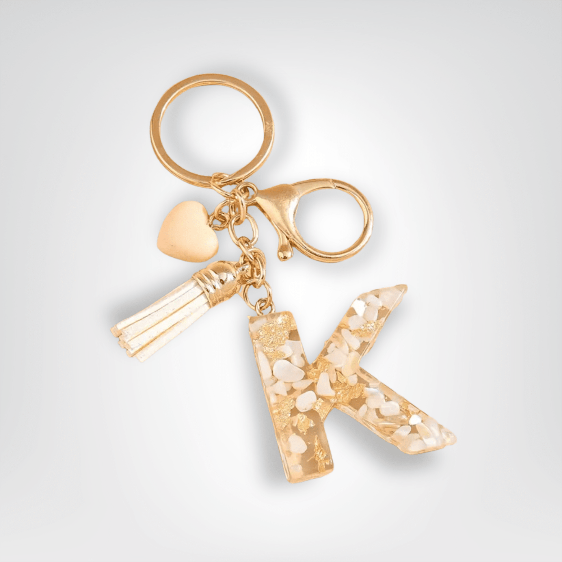 Porte - clés Bijoux <br> Lettre K Cristal Doré - Doré