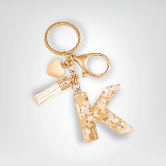 Porte - clés Bijoux <br> Lettre K Cristal Doré - Doré
