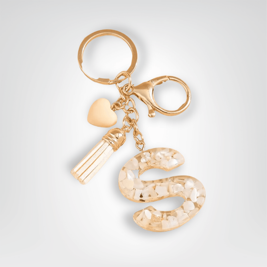 Porte - clés Bijoux <br> Lettre S Cristal Doré - Doré