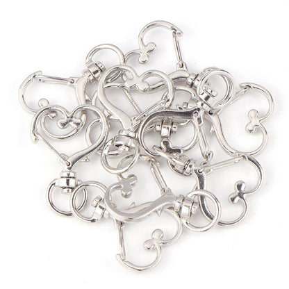 Porte - clés Bijoux <br> Lot de 6 Cœurs Argentés - Argent