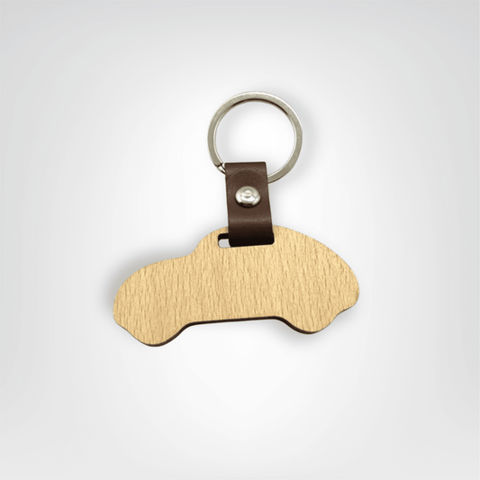 Porte - clés Bois <br> La Voiture Cuir Vintage - Bois