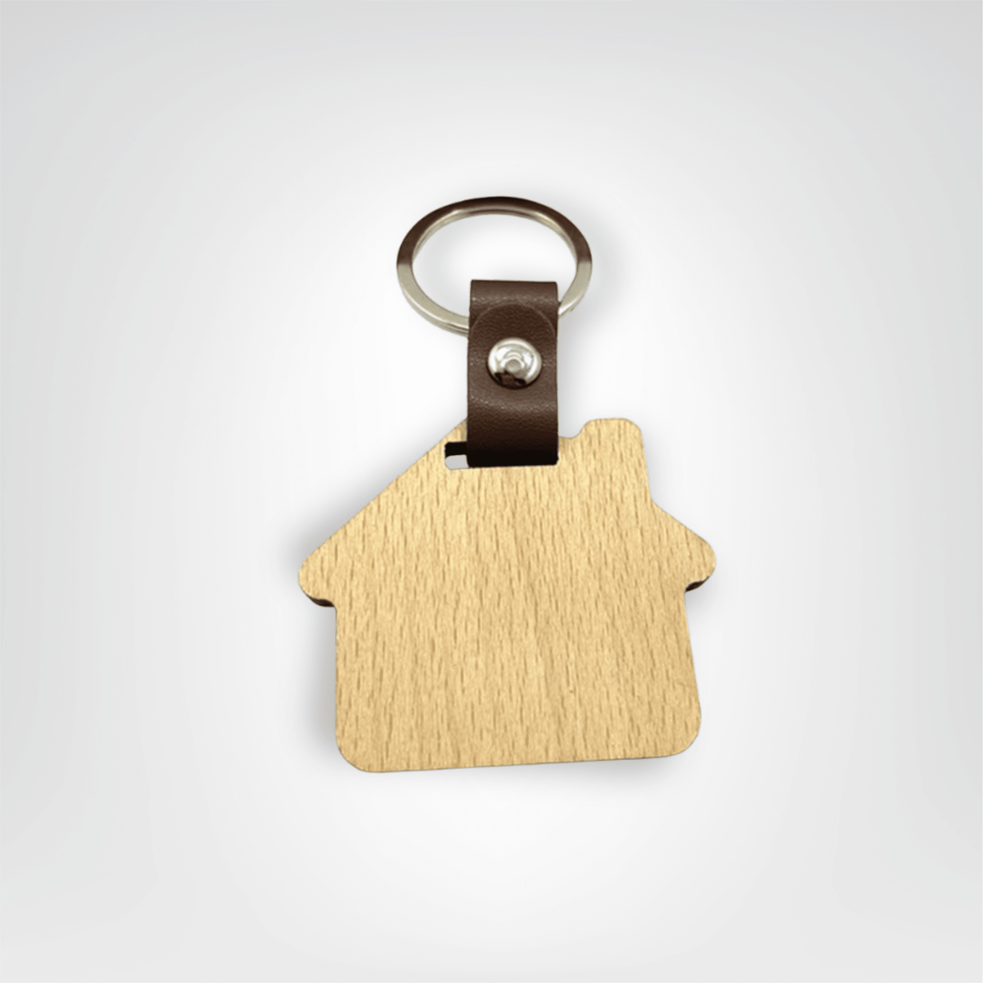 Porte - clés Bois <br> Maison & Cuir Naturel - Bois