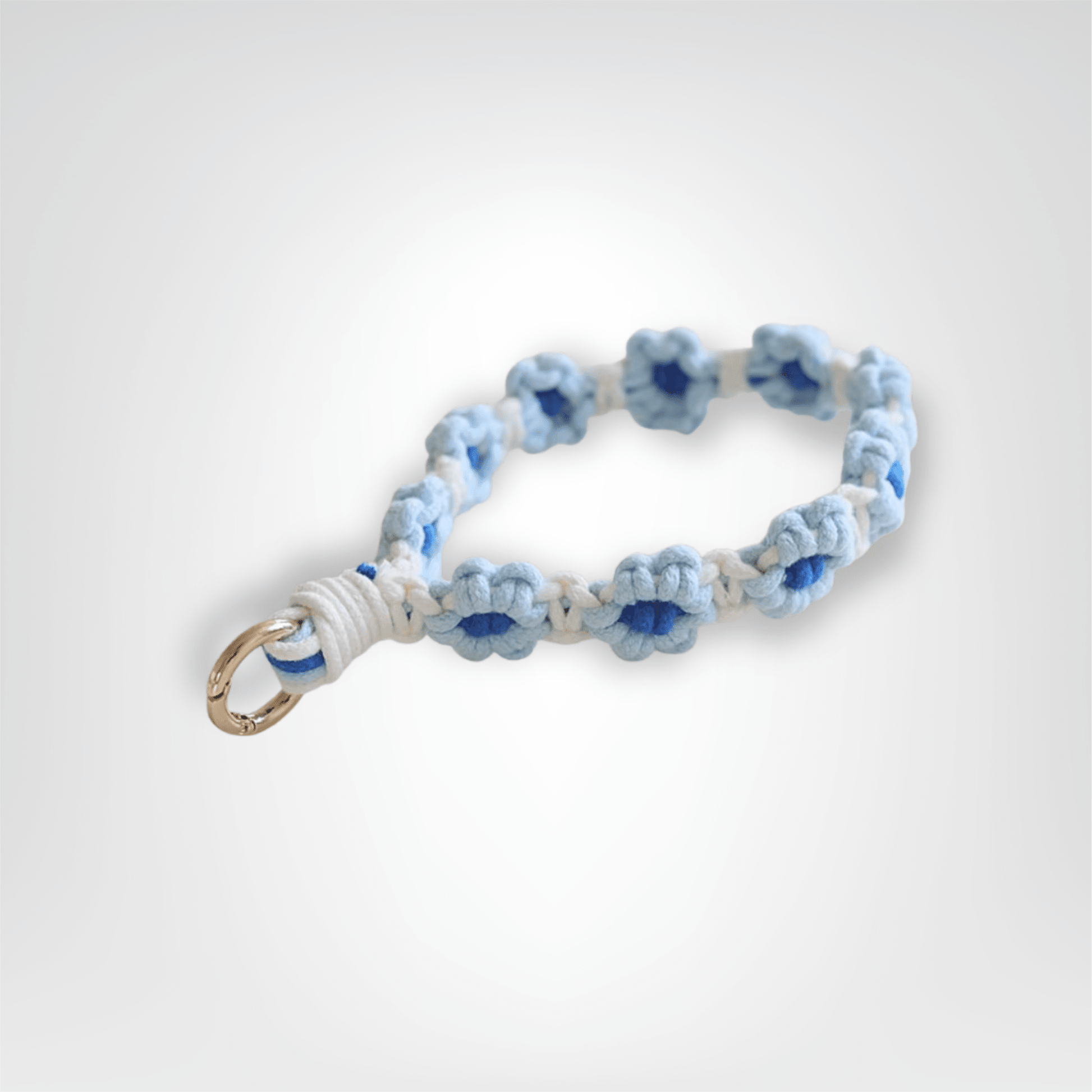 Porte - clés Bracelet <br> Le Macramé azur - Macramé azur